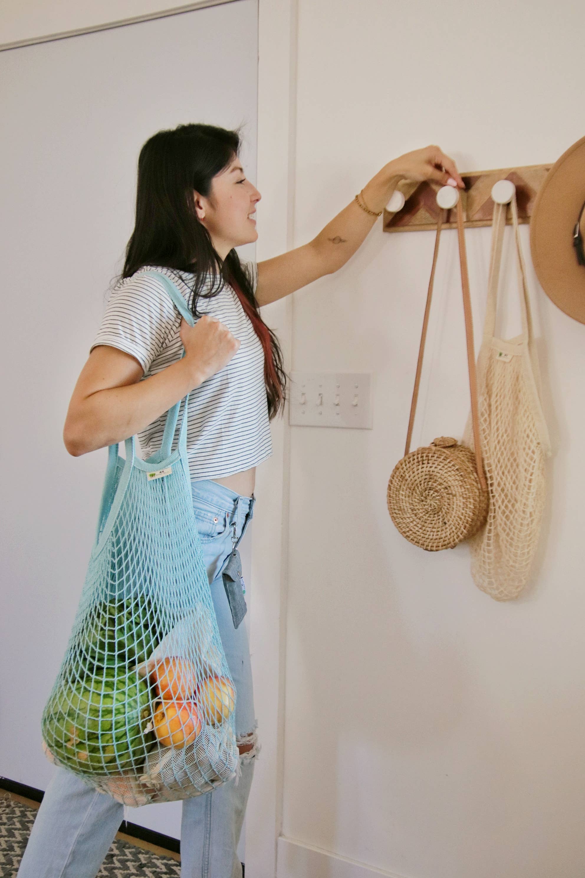 Me Mother Earth - The "One Tripper" HUGE Mesh Market Bag | Zero Waste: Natural