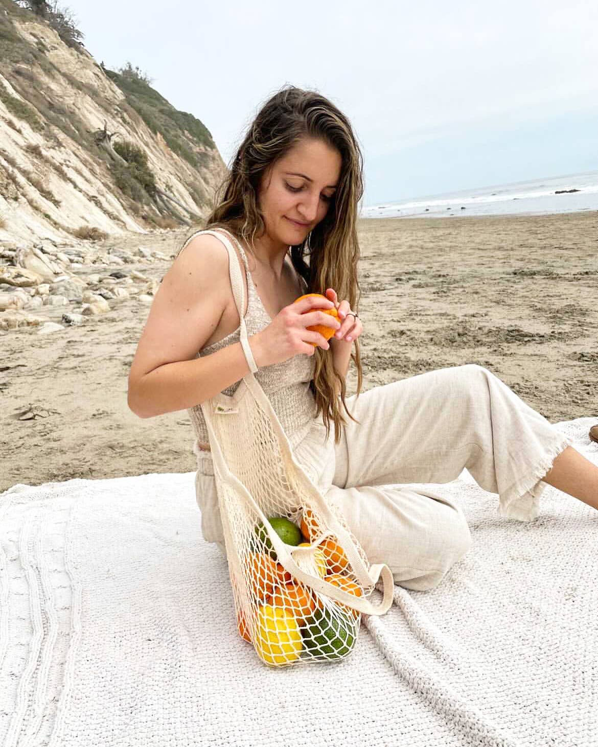 Me Mother Earth - The "One Tripper" HUGE Mesh Market Bag | Zero Waste: Tropical Blue