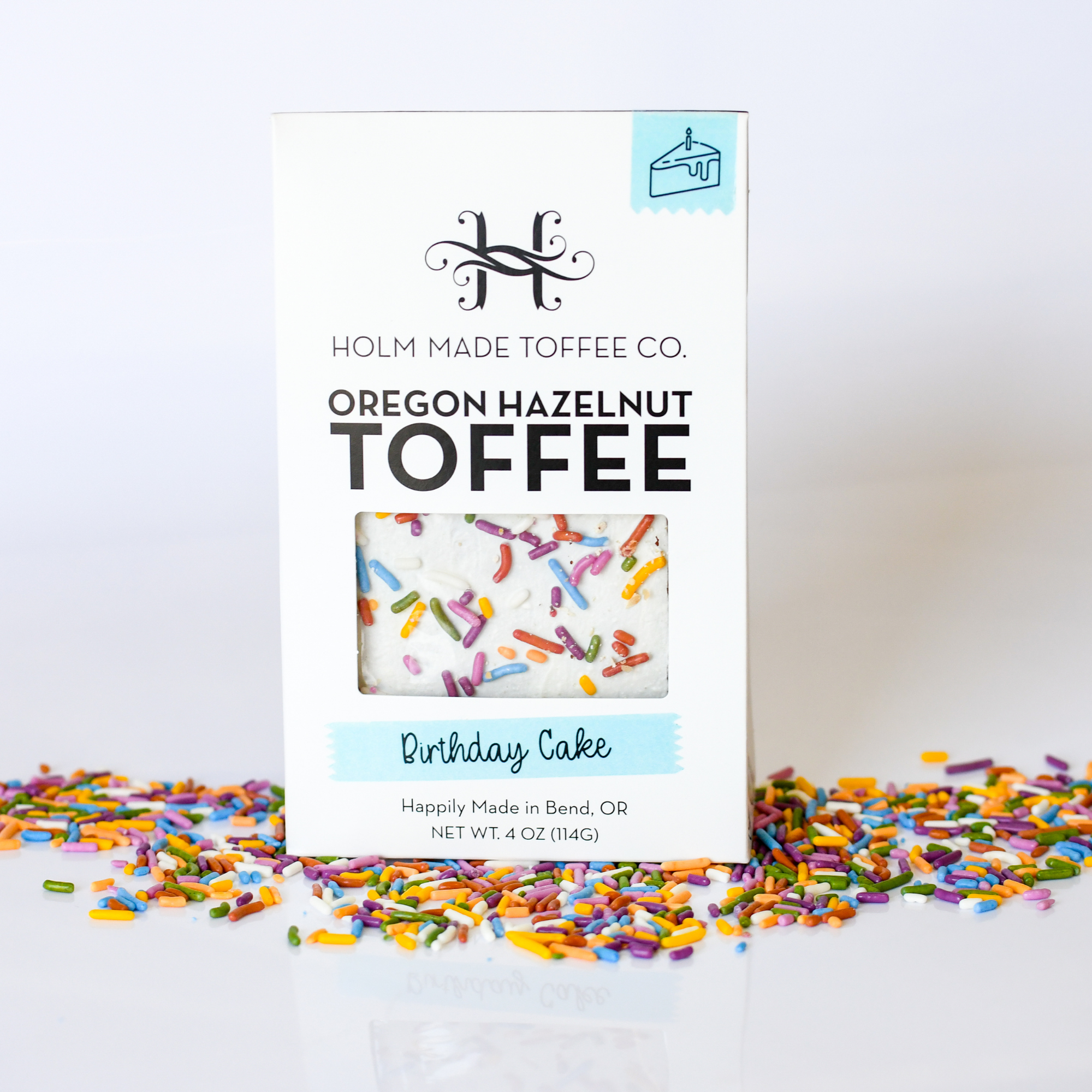 Holm Made Toffee Co. - Birthday Cake - Oregon Hazelnut Toffee