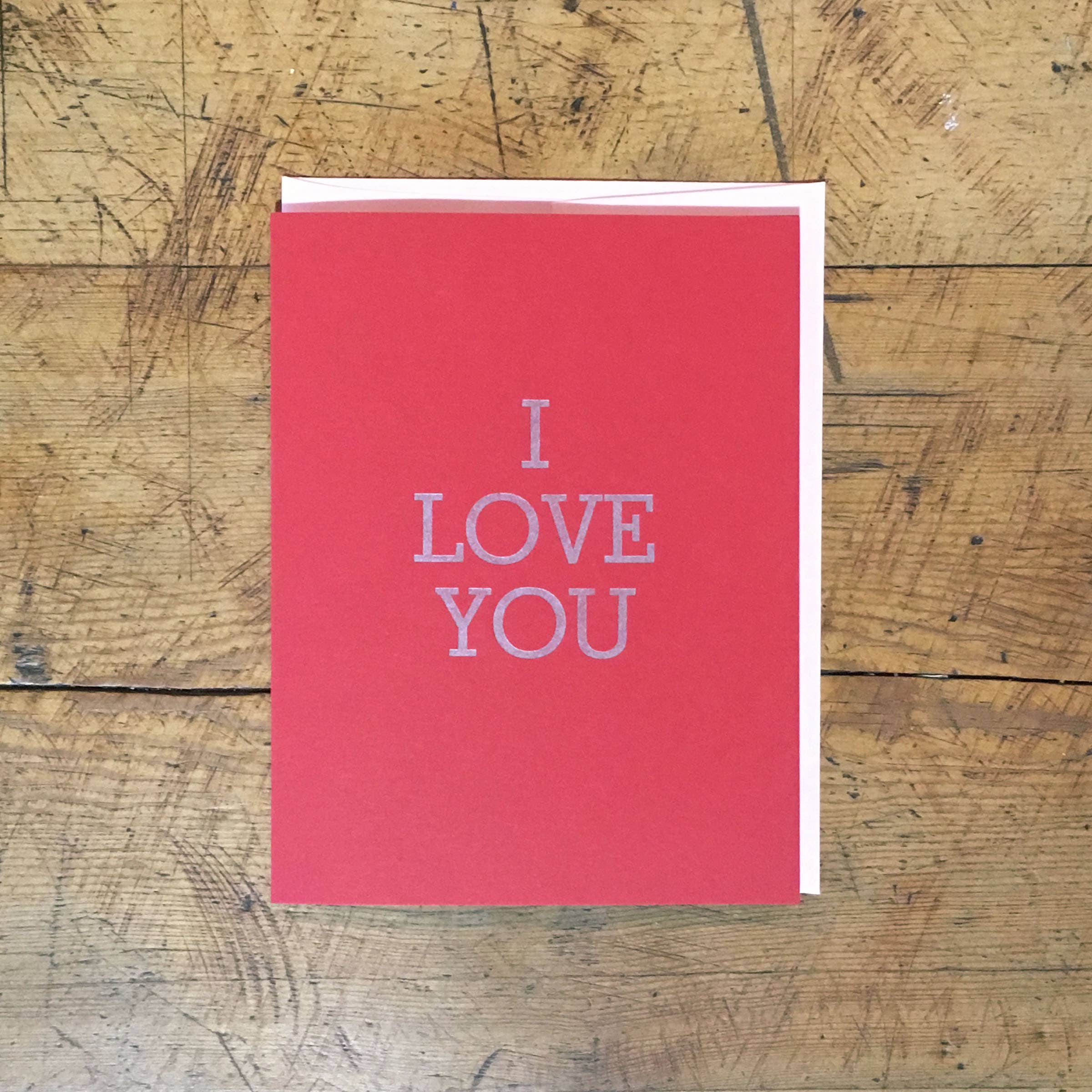 Green Bird Press - I Love You Letterpress Card
