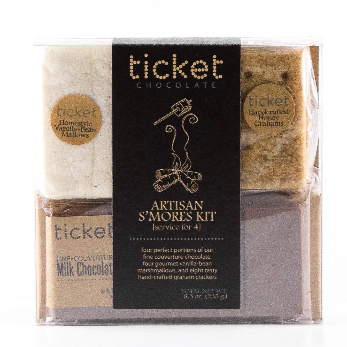 Ticket Chocolate - Classic - Artisan Smores Kits - Service for Four