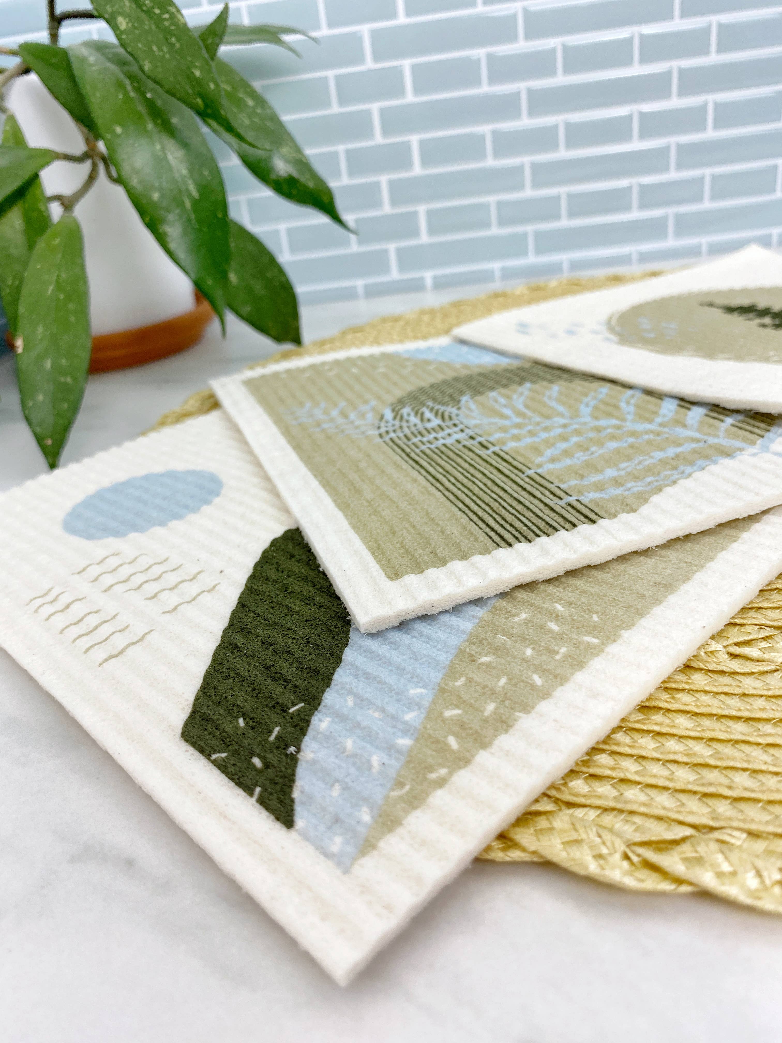 Me Mother Earth - 3-pack Swedish Dish Cloths: Forest