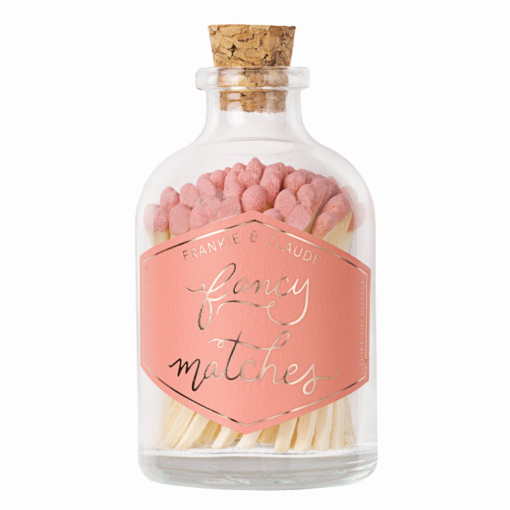 Frankie & Claude - Fancy Matches: Strawberry Pink Small Match Jar